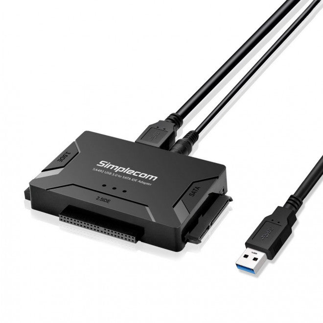 Simplecom SA492 USB 3.0 to 2.5', 3.5', 5.25' SATA IDE Adapter with Power Supply Simplecom SA492 USB 3.0 to 2.5', 3.5', 5.25' SATA IDE Adapter with Power Supply